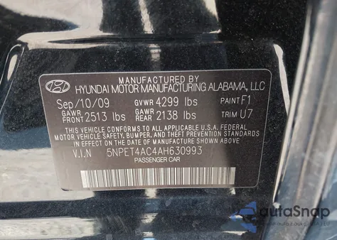 2010 Hyundai Sonata Gls from USA, damaged, VIN 5NPET4AC4AH630993